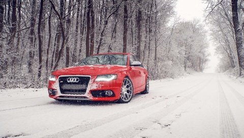 Обои снег, зима, красная, ауди, s4, snow, winter, red, audi разрешение 1920x1130 Загрузить