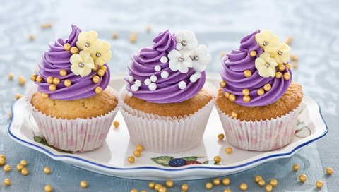 Обои выпечка, кексы, крем, eda-keksy-cvety-krem-vypechka, cakes, cupcakes, cream разрешение 2000x1288 Загрузить