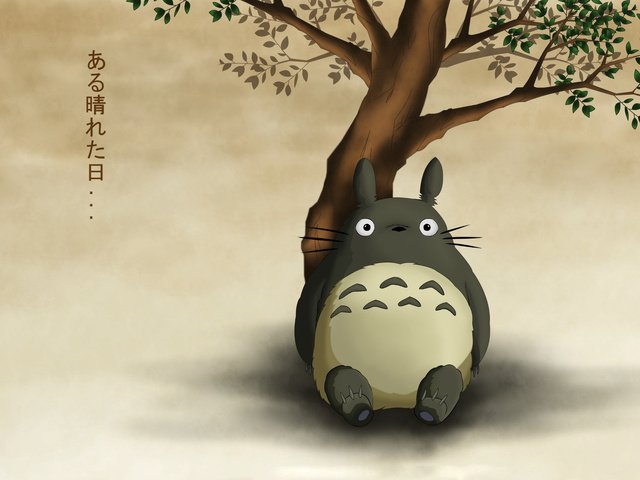 Обои сидит, tonari no totoro, мой сосед тоторо, sitting, my neighbor totoro разрешение 1920x1200 Загрузить