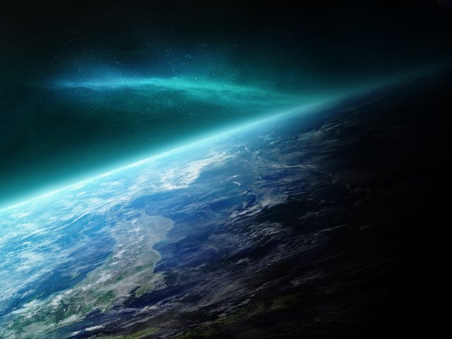 Обои космос, планета, сияние, space, planet, lights разрешение 1920x1200 Загрузить