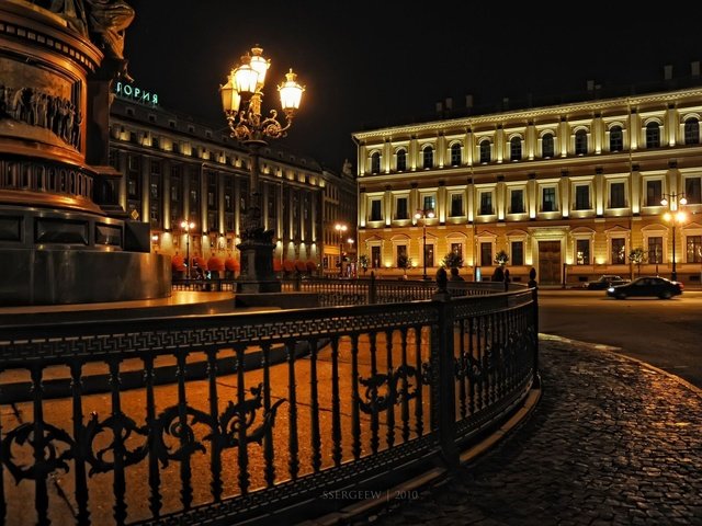 Обои ночь, фонарь, санкт-петербург, питер, serg-sergeew, night, lantern, saint petersburg, peter разрешение 1920x1200 Загрузить