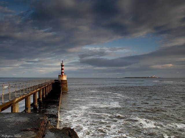 Обои небо, море, пляж, маяк, отдых, the sky, sea, beach, lighthouse, stay разрешение 1920x1440 Загрузить