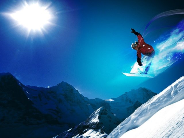 Обои горы, экстрим, cноуборд, mountains, extreme, snowboard разрешение 1920x1148 Загрузить