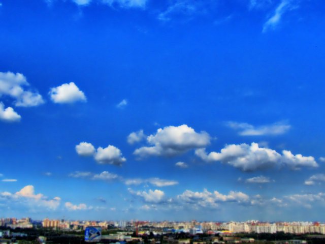 Обои небо, облака, горизонт, город, nebo -gorod -den, городской пейзаж, the sky, clouds, horizon, the city, the urban landscape разрешение 4320x2432 Загрузить