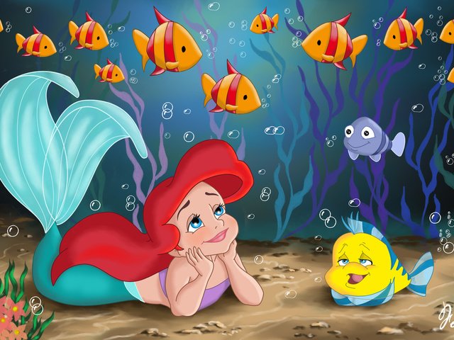 Обои дисней, русалочка, ариэль, disney, the little mermaid, ariel разрешение 1920x1200 Загрузить