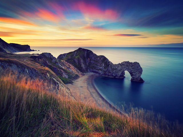 Обои скалы, береговая линия, берег, durdle door, дердл-дор, море, утро, рассвет, океан, англия, арка, rocks, coastline, shore, deral-dor, sea, morning, dawn, the ocean, england, arch разрешение 2048x1363 Загрузить