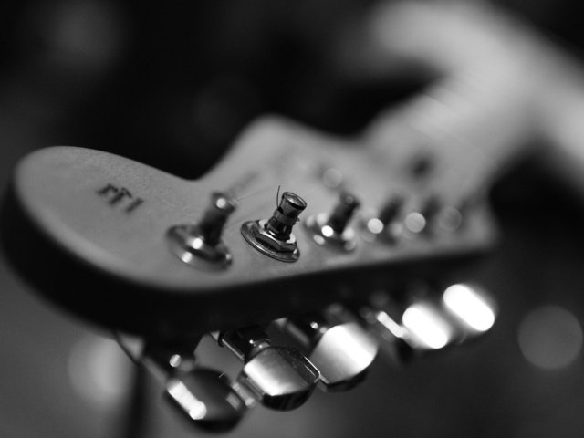 Обои макро, гитара, музыка, чёрно-белое, dustin gaffke, macro, guitar, music, black and white разрешение 1931x1280 Загрузить