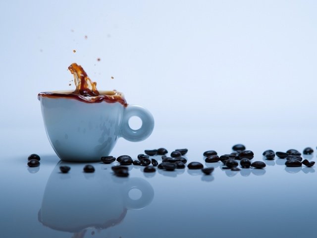 Обои зерна, кофе, брызги, чашка, кофейные, grain, coffee, squirt, cup разрешение 1920x1200 Загрузить