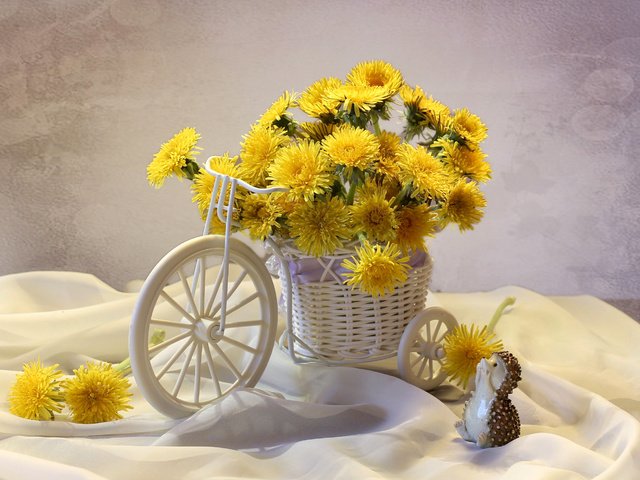 Обои желтый, одуванчики, ежик, тачка, yellow, dandelions, hedgehog, car разрешение 2870x1855 Загрузить