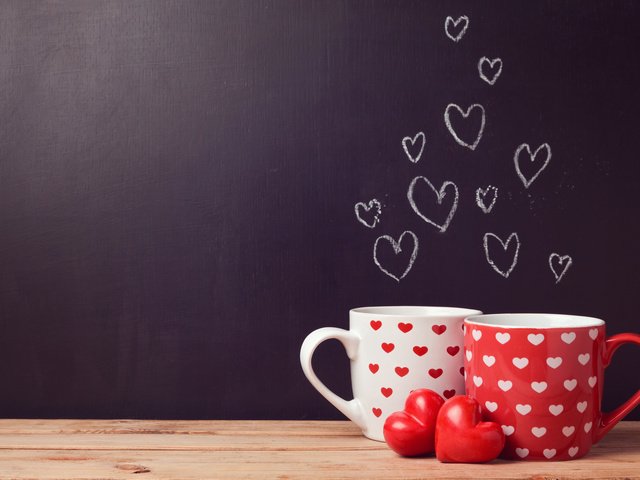 Обои кофе, кружки, любовь, чай, сердечки, coffee, mugs, love, tea, hearts разрешение 3840x2400 Загрузить