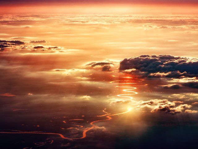 Обои небо, свет, дорога, облака, вечер, закат, the sky, light, road, clouds, the evening, sunset разрешение 1920x1080 Загрузить