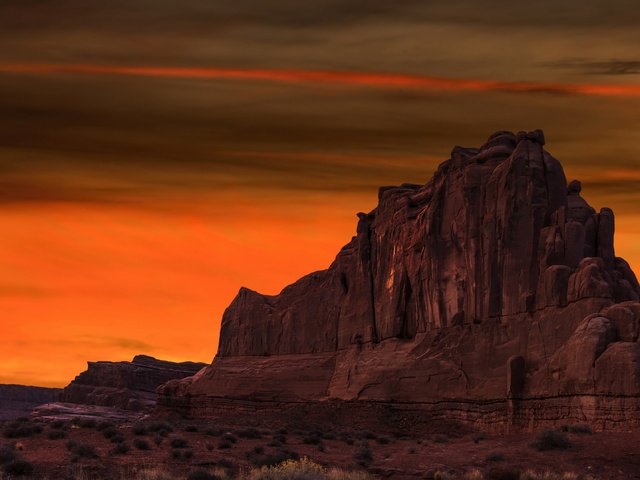 Обои ночь, природа, национальный парк арки, night, nature, arches national park разрешение 3840x2159 Загрузить