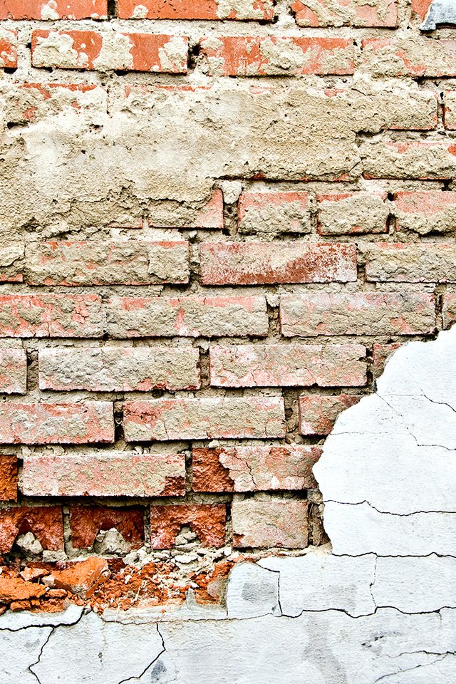 Обои стена, осколки, кирпич, wall, fragments, brick разрешение 1920x1080 Загрузить