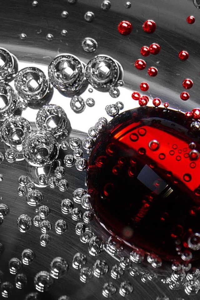 Обои вода, капли, пузыри, красный, пузырьки, жидкость, 3d графика, water, drops, bubbles, red, liquid, 3d graphics разрешение 1920x1440 Загрузить