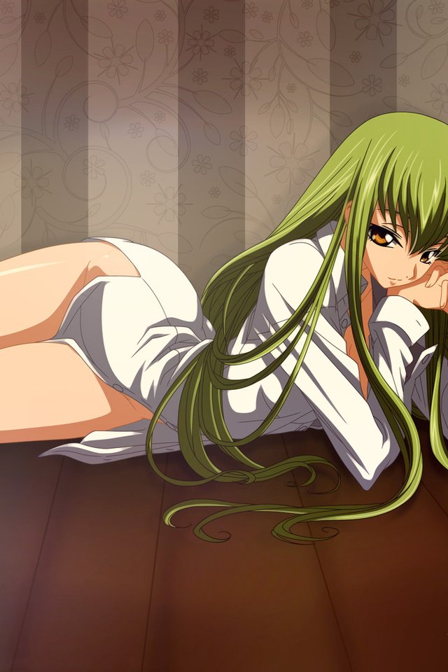 Обои лежит, пол, зеленые волосы, cc, код гиасс, серая ведьма, lies, floor, green hair, code geass, grey witch разрешение 1920x1200 Загрузить