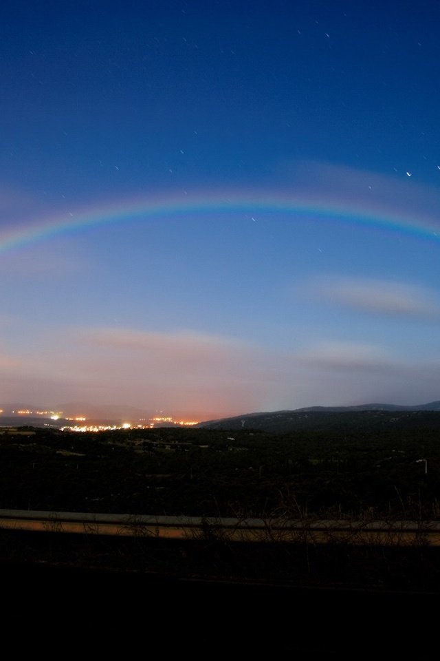 Обои огни, вечер, радуга, lights, the evening, rainbow разрешение 1920x1200 Загрузить