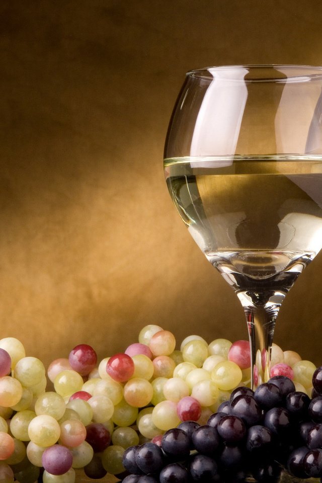 Обои виноград, вино, бокалы, grapes, wine, glasses разрешение 1920x1200 Загрузить