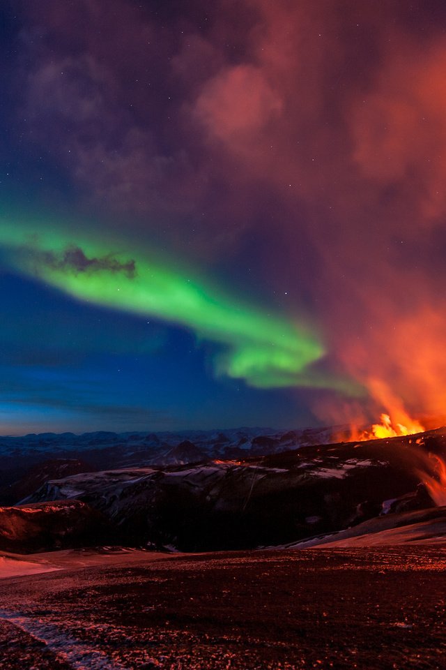 Обои северное сияние, исландия, northern lights, iceland разрешение 2048x1363 Загрузить