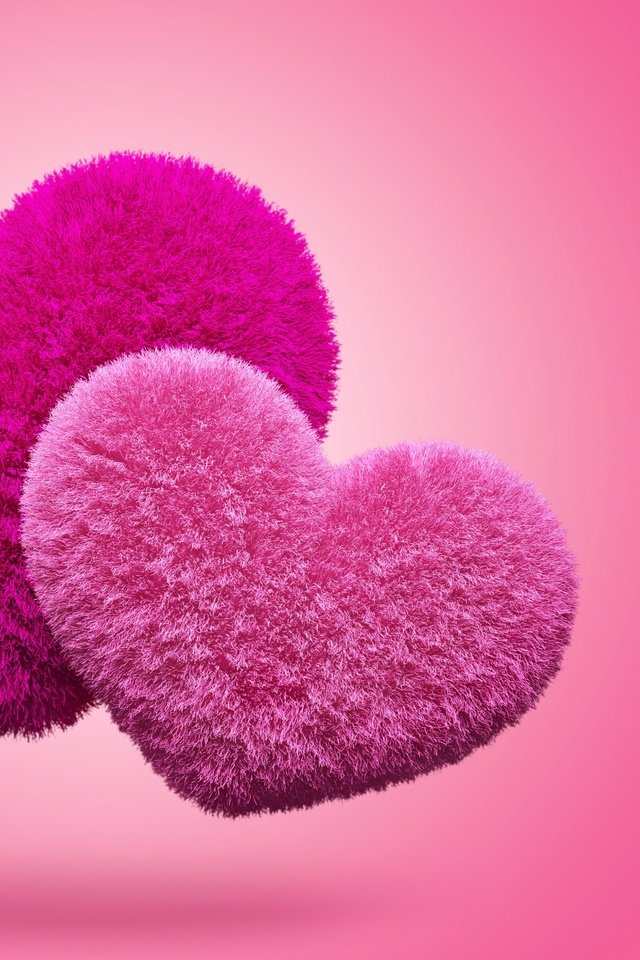 Обои пушистые, сердечки, 3д, пушистая, влюбленная, пинк, fluffy, hearts, 3d, love, pink разрешение 2880x1800 Загрузить