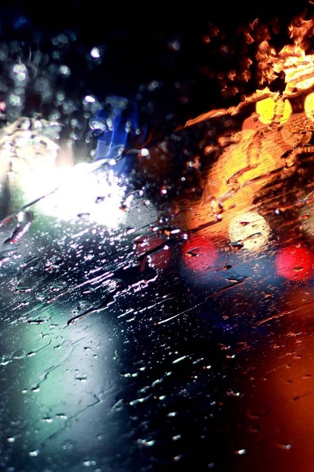 Обои огни, капли, дождь, стекло, капли воды, капли дождя, lights, drops, rain, glass, water drops, raindrops разрешение 1920x1200 Загрузить