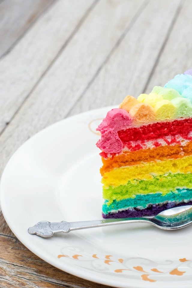 Обои радуга, разноцветный, тарелка, торт, ложка, кусок, слои, rainbow, colorful, plate, cake, spoon, piece, layers разрешение 2880x1800 Загрузить