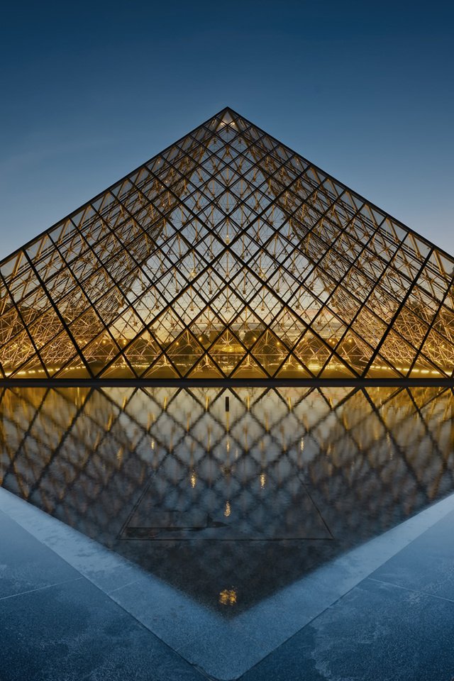 Обои отражение, париж, пирамида, франция, лувр, reflection, paris, pyramid, france, the louvre разрешение 1920x1200 Загрузить