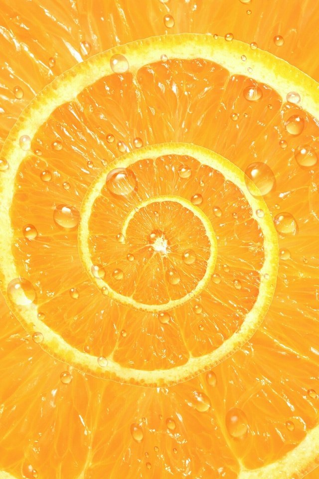 Обои капли, фрукты, спираль, апельсин, цитрусы, drops, fruit, spiral, orange, citrus разрешение 2048x2048 Загрузить