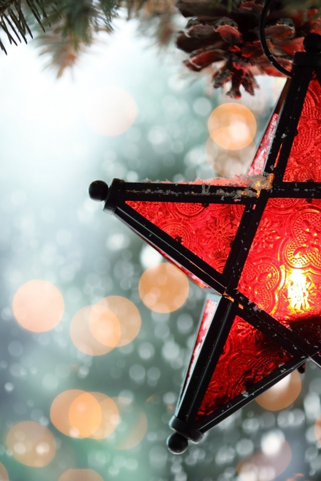 Обои новый год, елка, зима, звезда, свеча, рождество, боке, снегопад, new year, tree, winter, star, candle, christmas, bokeh, snowfall разрешение 2880x1800 Загрузить