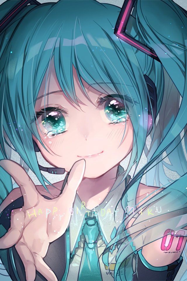 Обои вокалоид, twintails, мику хацунэ, teary eyes, vocaloid, hatsune miku разрешение 3000x2862 Загрузить