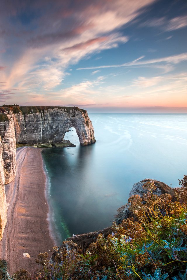 Обои небо, этрета, скалы, природа, берег, закат, море, океан, франция, the sky, étretat, rocks, nature, shore, sunset, sea, the ocean, france разрешение 4859x3757 Загрузить