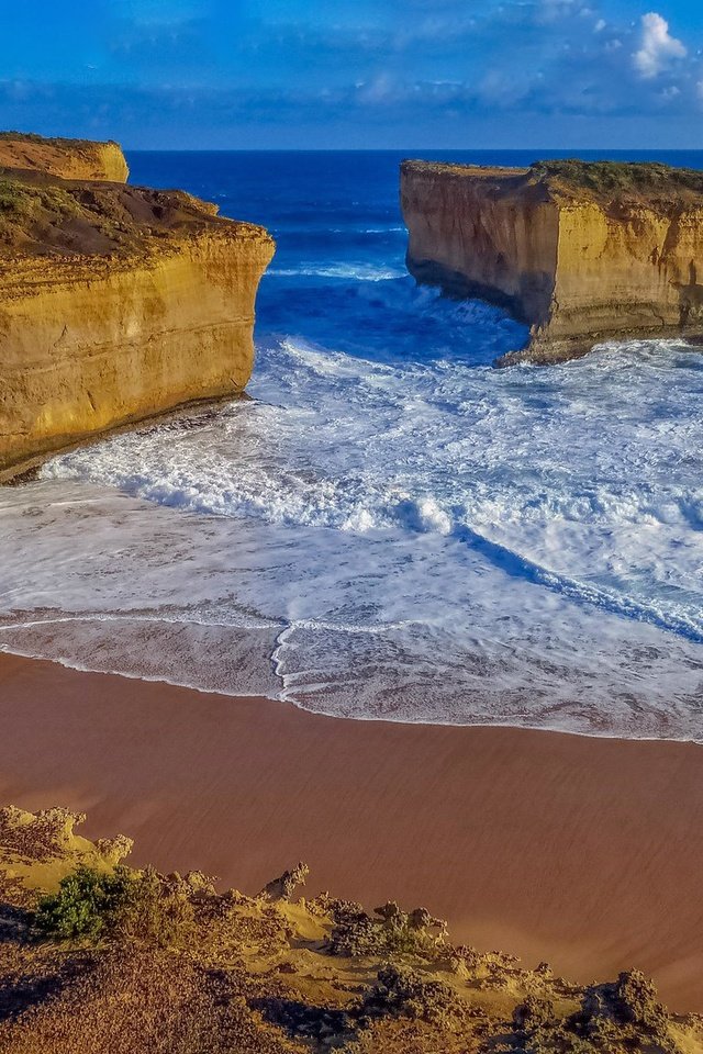 Обои скалы, океан, австралия, виктория, rocks, the ocean, australia, victoria разрешение 2048x1150 Загрузить