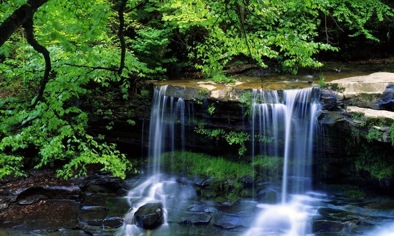 Обои пейзаж, лето, водопад, красота, landscape, summer, waterfall, beauty разрешение 2000x1333 Загрузить
