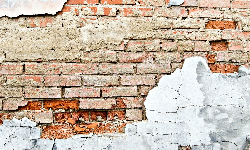 Обои стена, осколки, кирпич, wall, fragments, brick разрешение 1920x1080 Загрузить