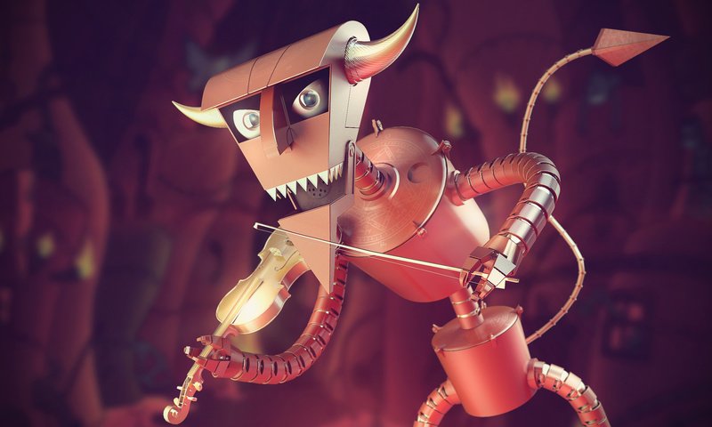 Обои скрипка, робот, футурама, дьявол, скрипач, violin, robot, futurama, the devil, violinist разрешение 2600x1466 Загрузить