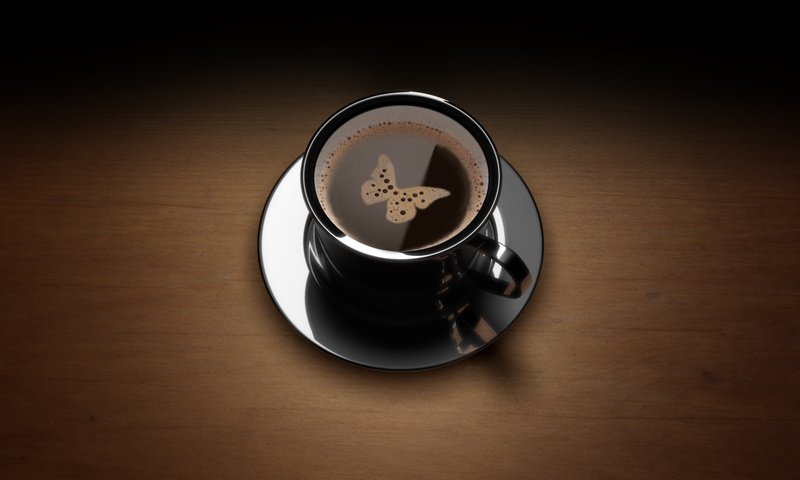 Обои кофе, бабочка, чашка, пенка, coffee, butterfly, cup, foam разрешение 1920x1200 Загрузить