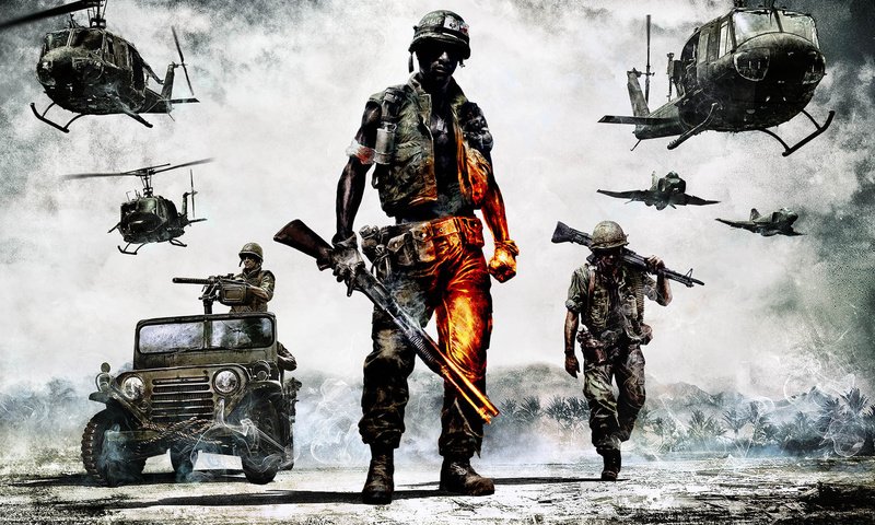 Обои поле боя, вьетнам, bad company2, дичь, battlefield, vietnam, game разрешение 1920x1200 Загрузить