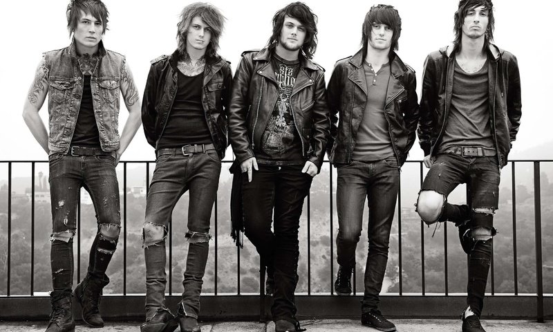 Обои музыка, чёрно-белое, рок-группа, asking alexandria, music, black and white, rock band разрешение 2560x1600 Загрузить