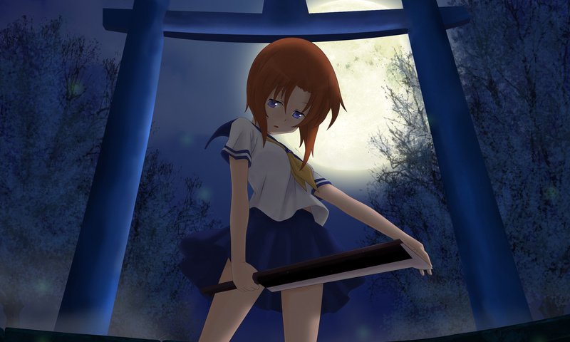 Обои higurashi no naku koro ni, ryuuguu rena разрешение 1920x1200 Загрузить