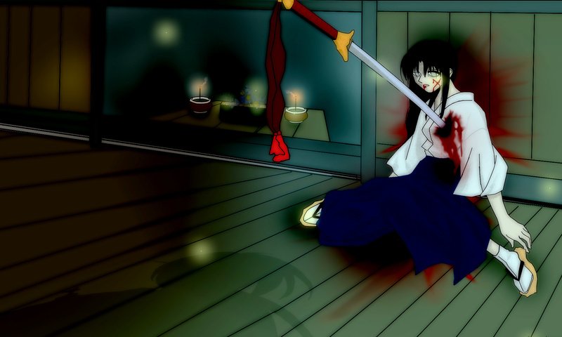 Обои меч, кроваво, оружее, japanese clothes, kamiya kaoru, rurouni kenshin, sword, blood, weapon разрешение 1920x1200 Загрузить