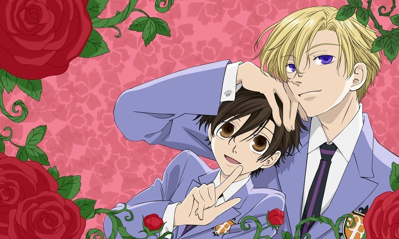 Обои  цветы, fujioka haruhi, ouran high school host club, suou tamaki, flowers разрешение 1920x1080 Загрузить