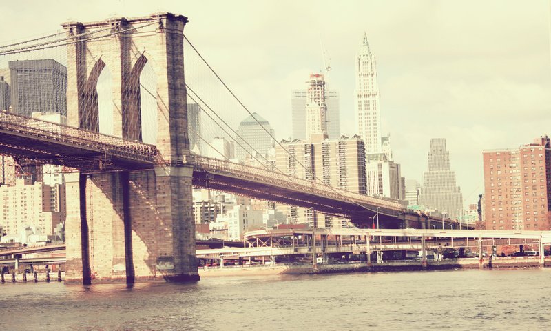 Обои нью-йорк, бруклинский мост, new york, brooklyn bridge разрешение 1920x1280 Загрузить
