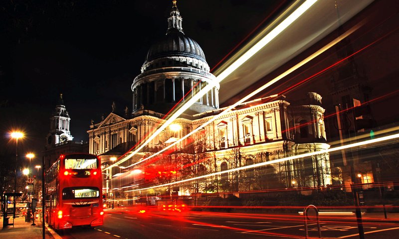 Обои ночь, огни, лондон, автобус, night, lights, london, bus разрешение 3700x2400 Загрузить