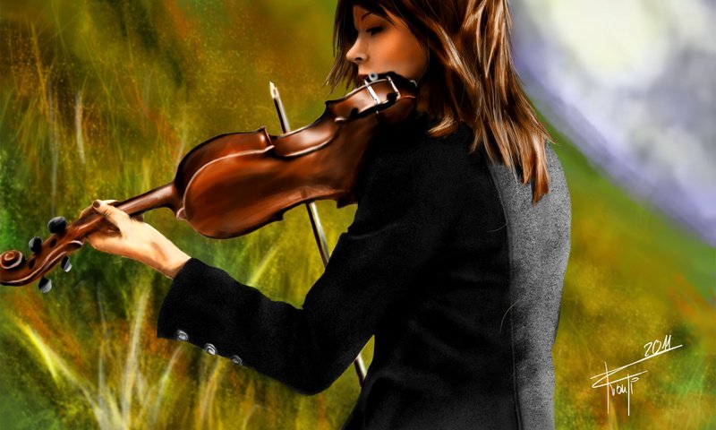 Обои рисунок, скрипка, живопись, skripka, zhivopis, линдси стирлинг, рисоунок, figure, violin, painting, lindsey stirling, risunok разрешение 1920x1200 Загрузить