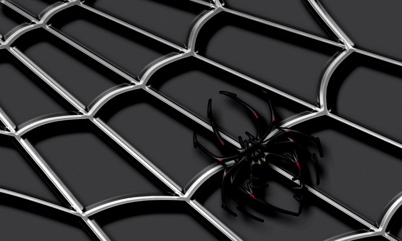 Обои черный фон, паук, паутина, серебро, 3д, black background, spider, web, silver, 3d разрешение 1920x1080 Загрузить