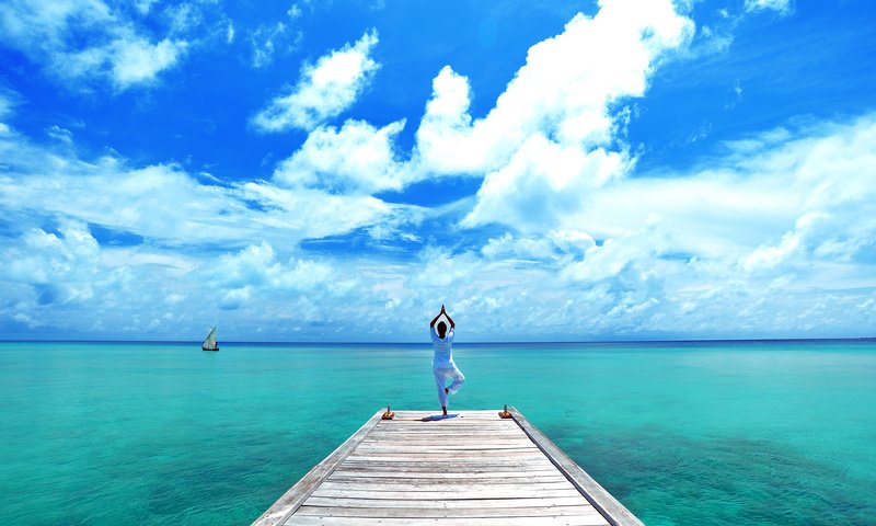 Обои море, тропики, мальдивы, йога, sea, tropics, the maldives, yoga разрешение 4016x2672 Загрузить