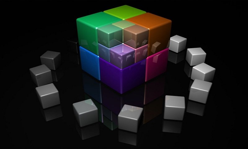 Обои разноцветные кубики, colorful cubes разрешение 1920x1080 Загрузить