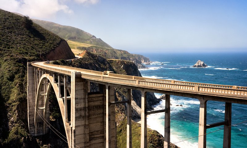 Обои пляж, мост, трасса, the westcoast, ка­ли­фор­нийс­кая, beach, bridge, track, california разрешение 1920x1200 Загрузить