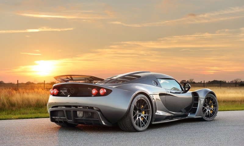 Обои дорога, закат, 2012 год, hennessey, dark knight, веном, гт, автодорога, road, sunset, 2012, venom, gt разрешение 2560x1600 Загрузить