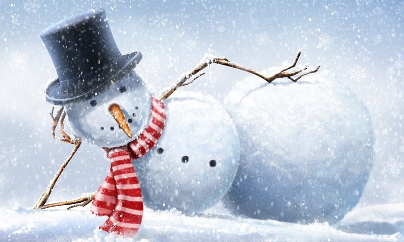 Обои снеговик, прикольный, snowman, cool разрешение 2560x1600 Загрузить