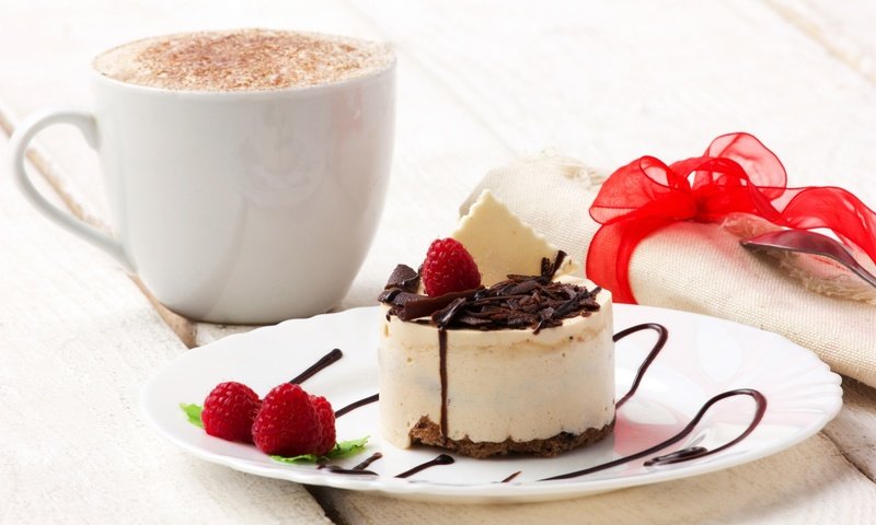 Обои мята, кофе, шоколад, салфетка, десерт, пенка, пирожное, малинка, mint, coffee, chocolate, napkin, dessert, foam, cake, malinka разрешение 1920x1280 Загрузить